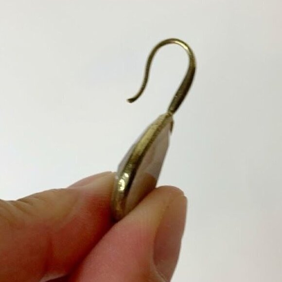 Smokey Quartz Gold Tone Faceted Tear Drop Earrings - Picture 5 of 7